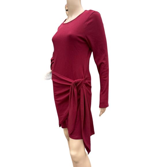 Betianro Ribbed Tie Waist Mini Dress, Size M, Bodycon Ruched T-Shirt Dress NWT - Picture 3 of 7